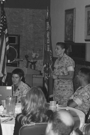 In April, Capt. Susan Tincher, USMC, a data planner for the 3rd Marine Aircraft Wing, discusses the ongoing telecommunications commercialization of Al Asad Air Base, Iraq.